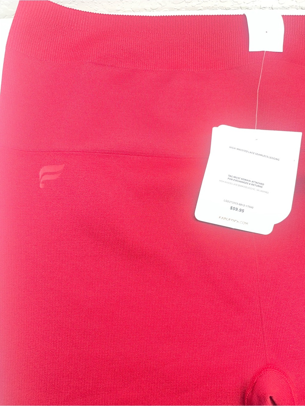 Fabletics High-Waisted Lace Seamless Leggings Deep Red NWT Size M - Picture 8 of 13